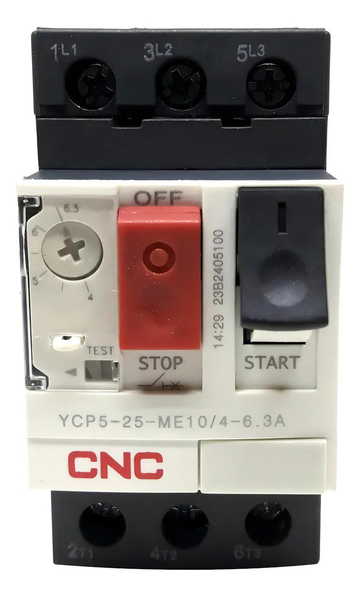 Disyuntor Cnc Ycp5-25-me10 Termomagnético 3 Polos 4-6.3a