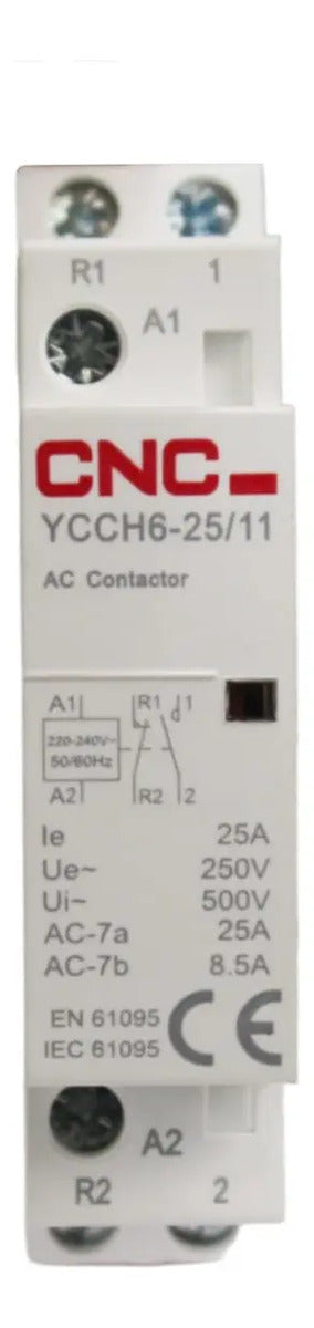 Contactor Modular 25a 1nc + 1no 220v Riel Din 1 Puesto