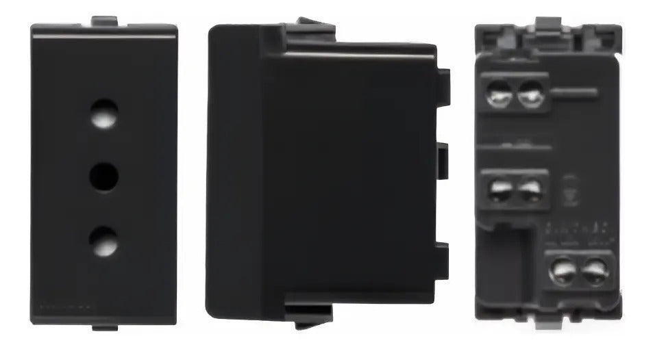 Tomacorriente Triple 10a Embutido Noir Sinthesi
