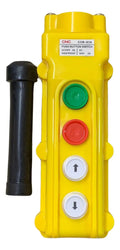 Botonera Colgante Cnc 4 Botones Puente Grúa Cob-61a Amarillo