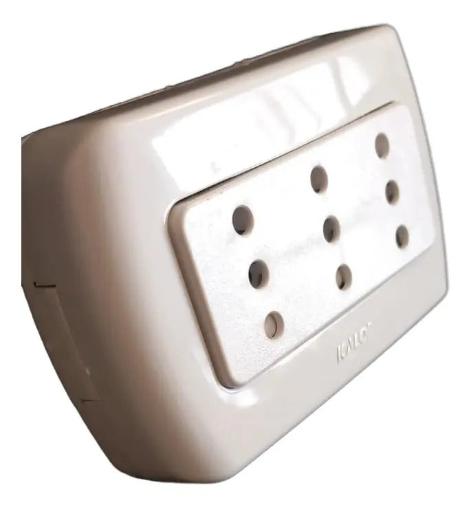 Enchufe Tomacorriente Triple Sobrepuesto 10a Marca Kalop