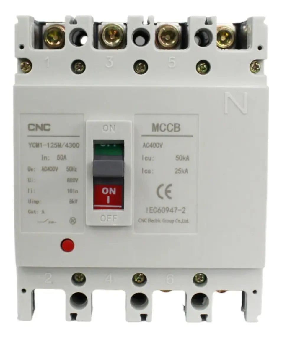Interruptor Automatico Caja Moldeado 4x50a 50ka 4p Ycm1-125