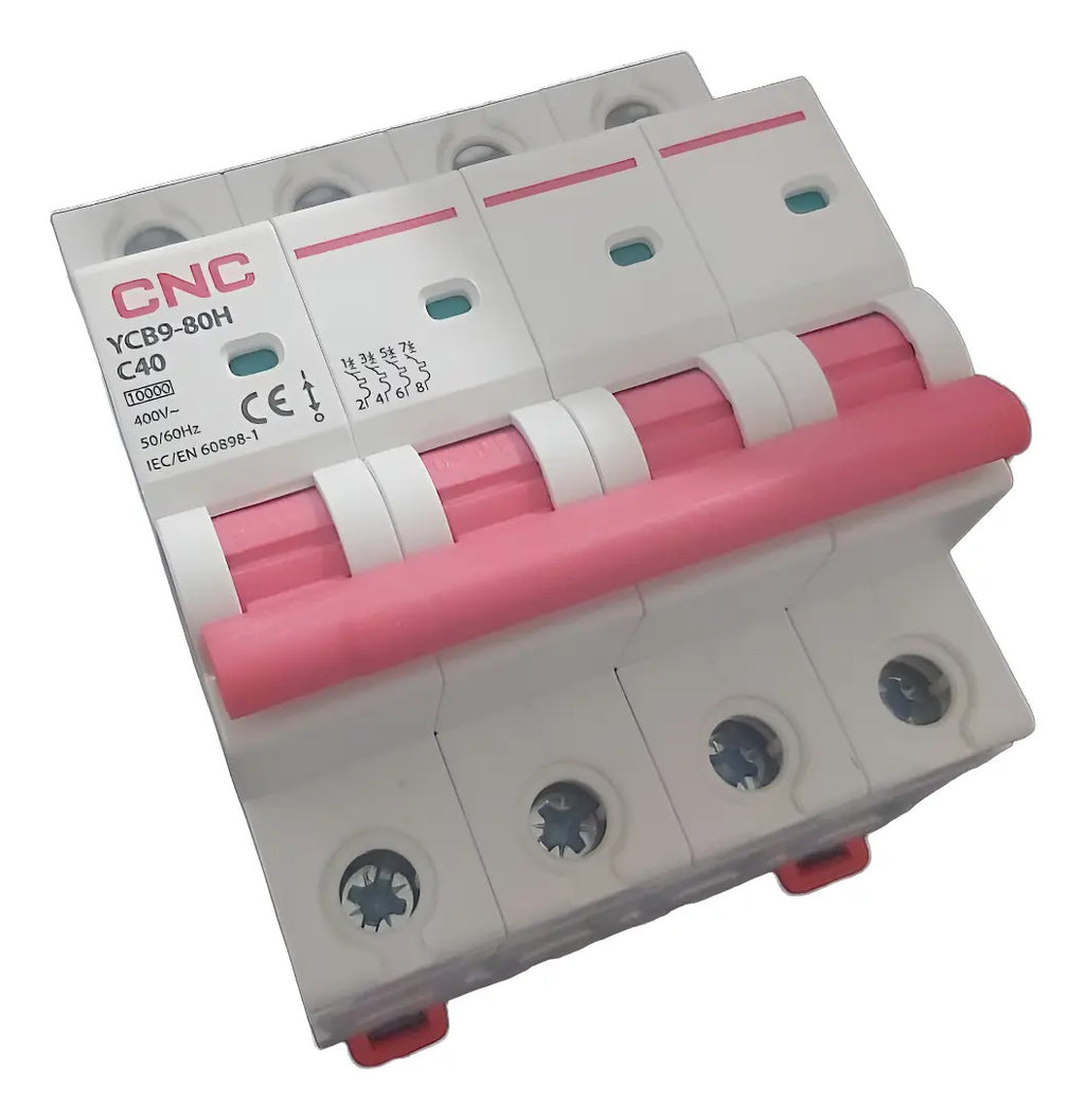 Interruptor Automático Tetrapolar 4x40a 10k Cnc Riel Din Sec