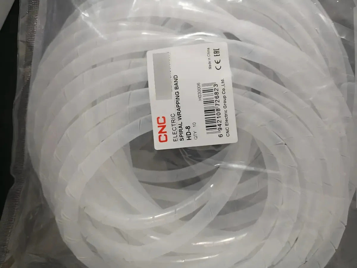Funda Espiral 8mm Organizador De Cables 10 Metros Blanco