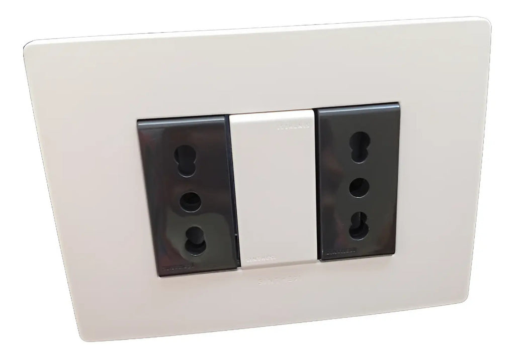 Enchufe Doble 10/16a 250v Tomacorriente Blanco