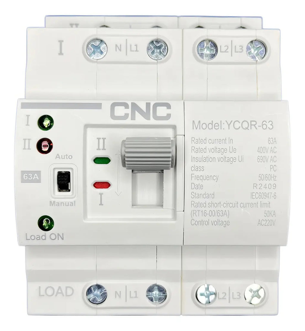 Switch De Automática Cnc Para Generador Y Red De 4 Polos 63a Blanco