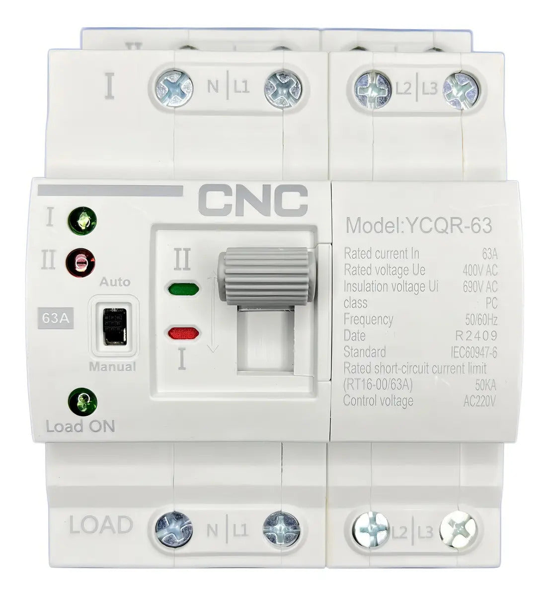 Switch De Automática Cnc Para Generador Y Red De 4 Polos 63a Blanco