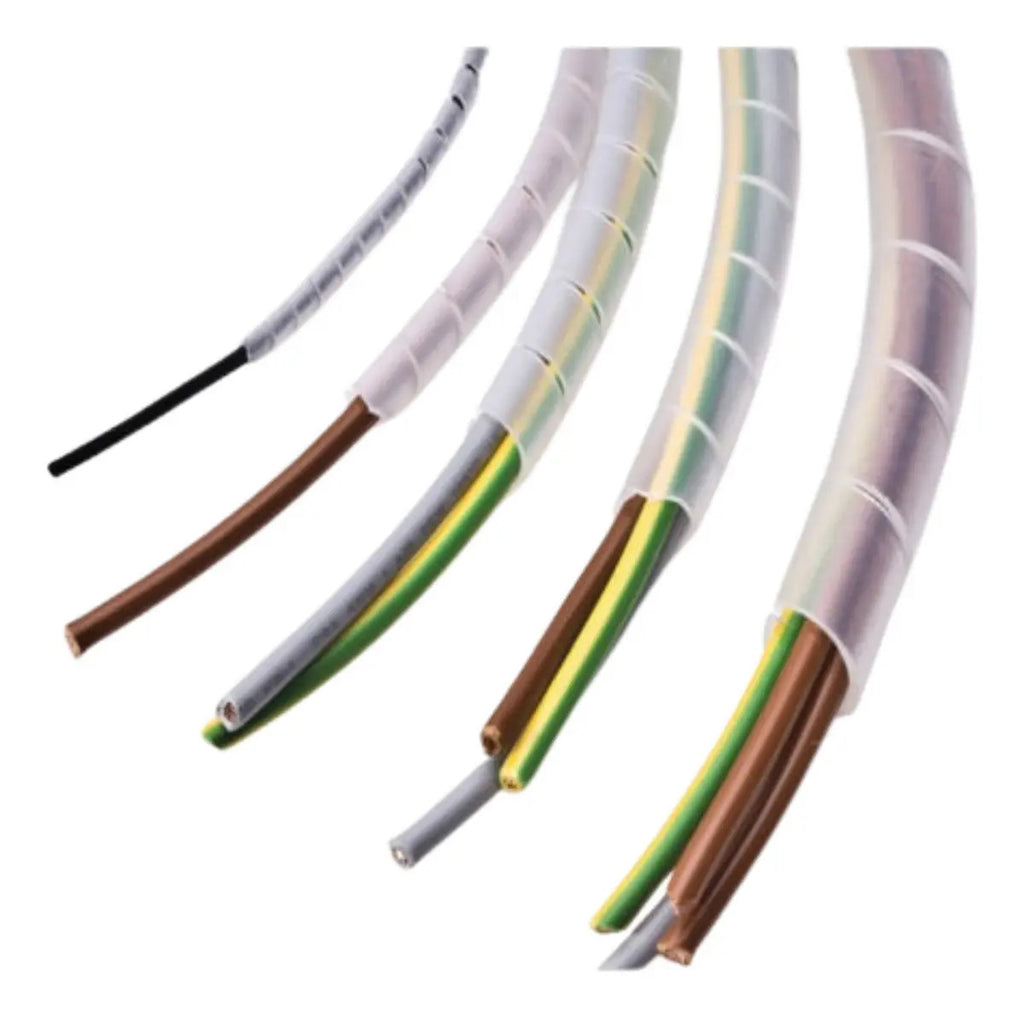 Funda Espiral Ordena Cable Plástica Blanca 10mm 10mts Blanco