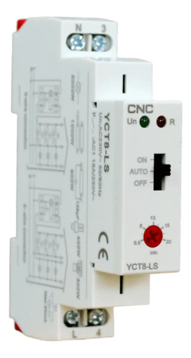 Temporizador Relé Cnc Yct8-ls 16a Analógico 0.5-20min Montaje Riel Din