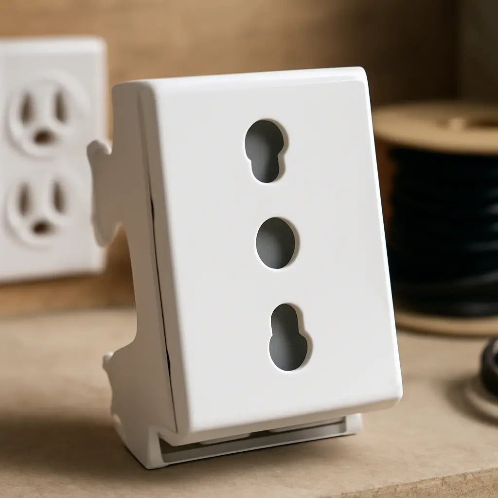 Enchufe Bipaso 10/16a Riel Din Con Soporte Sec Blanco