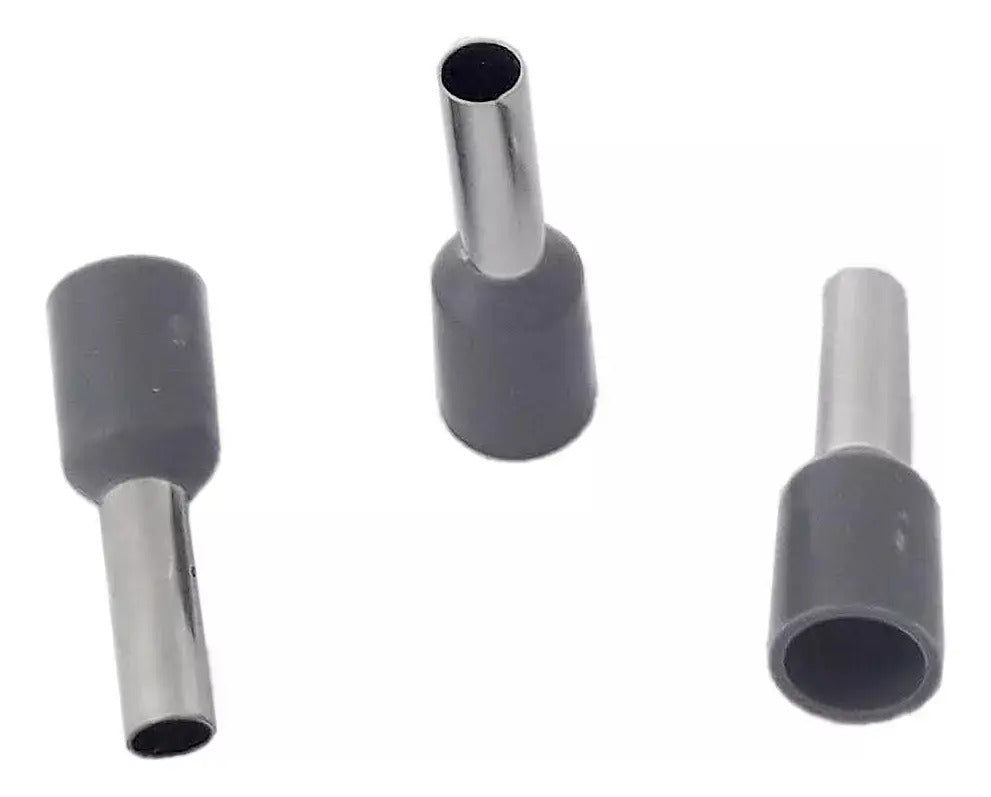 Terminal Ferrul Ferrule 4mm Gris 100und Cable 12 Awg Lisa Liso