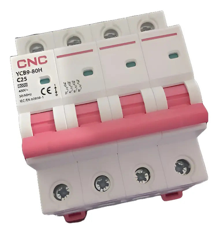 Interruptor Automático Tetrapolar 4x25a 10k Cnc Riel Din Sec