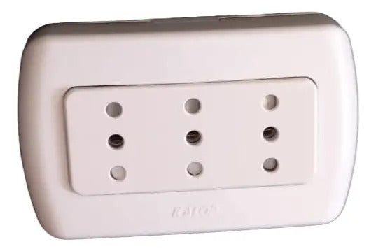 Enchufe Tomacorriente Triple Sobrepuesto 10a Marca Kalop