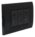 Tomacorriente Enchufe Triple  10a  Negro Embutido Kalop