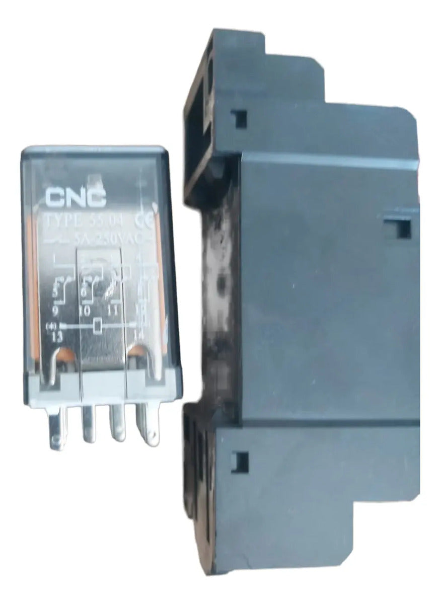 Rele 220 Vac Con Base, 14 Pines, 4no + 4nc. 5a