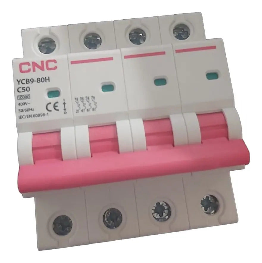 Interruptor Automático Tetrapolar 4x50a 10k Cnc Riel Din Sec