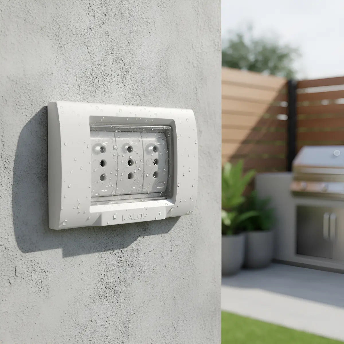 Tomacorriente Embutido Triple 10a Exterior Ip55 Hidrobox.