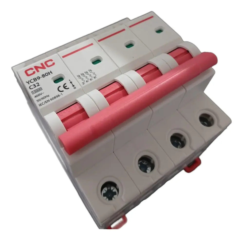 Interruptor Automático Tetrapolar 4x32a 10k Cnc Riel Din Sec