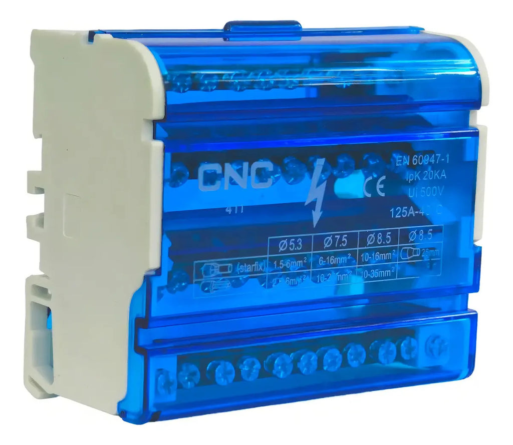 Repartidor Tetrapolar Cnc 125a 11 Conexiones Trifásico Barra Aislada