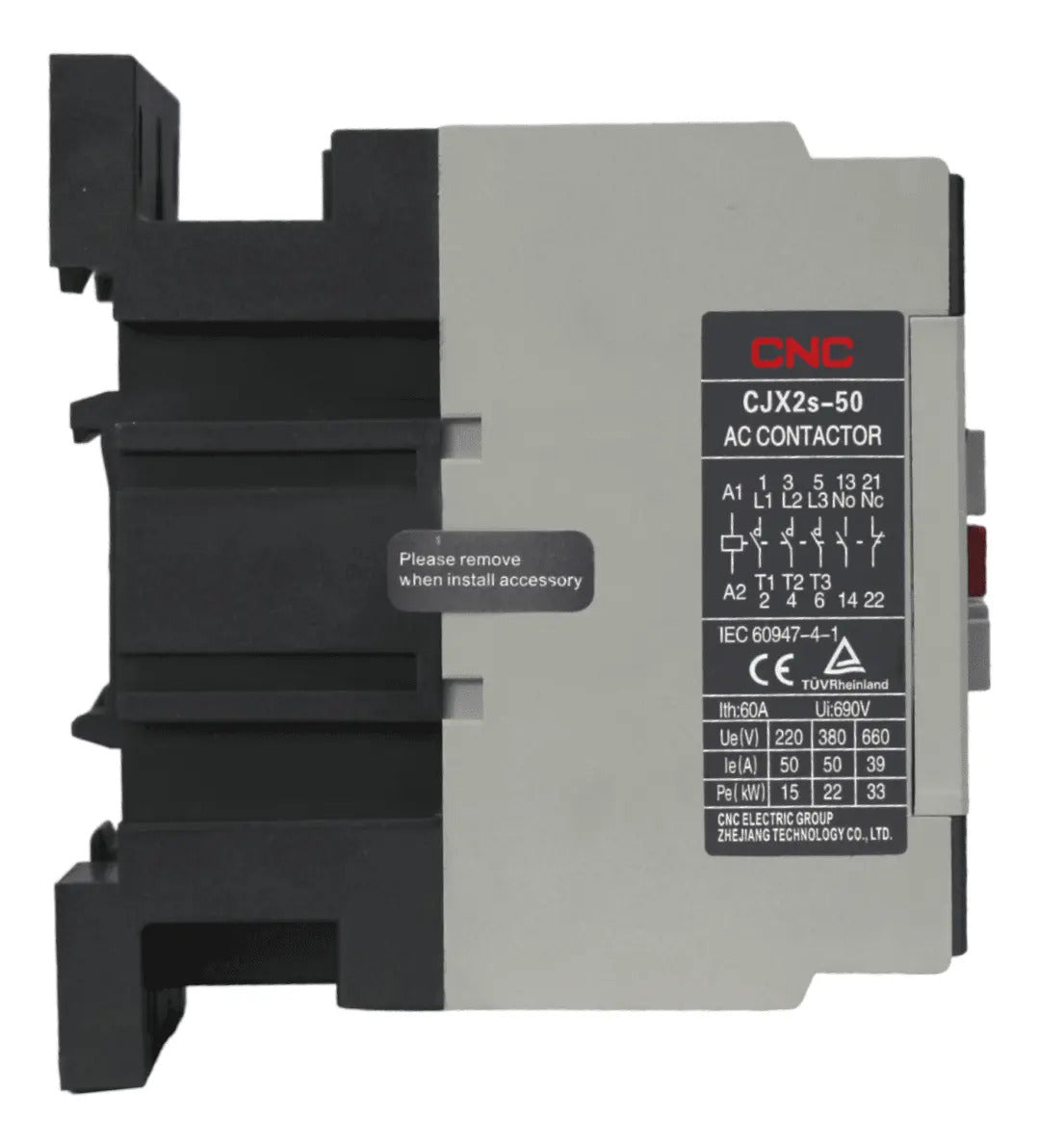 Contactor Trifasico Cjx2s 50a Bobina 220v 1no 1nc