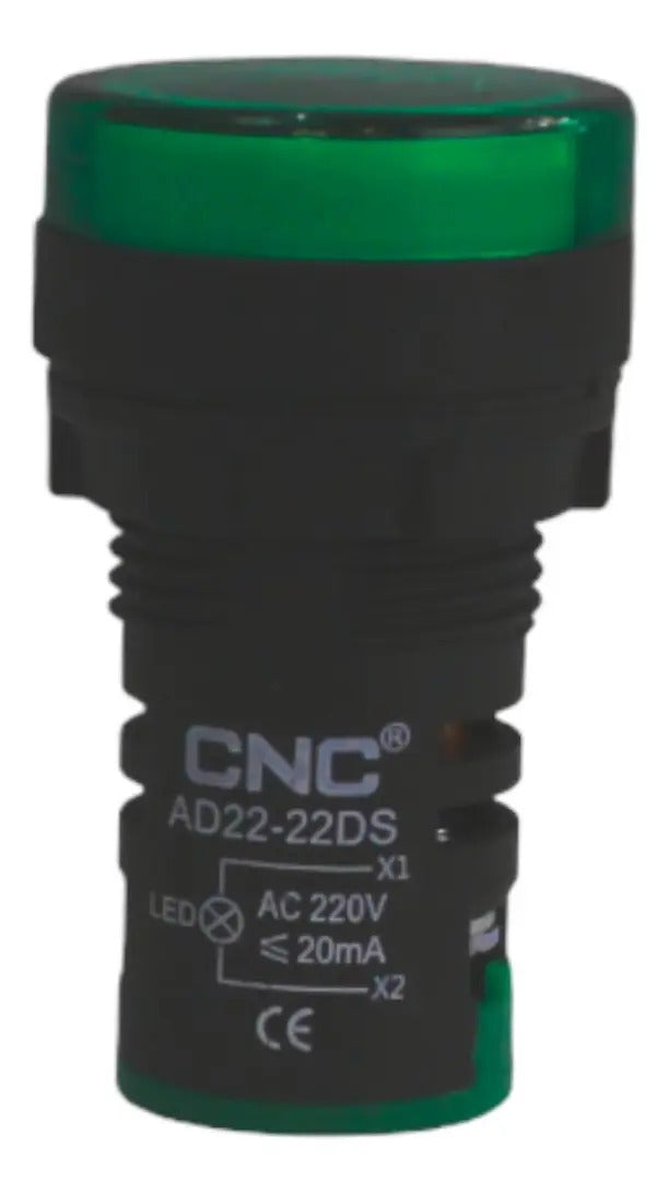 Luz  Piloto Led 22mm Redonda Colores Ip67 220vac  Cnc