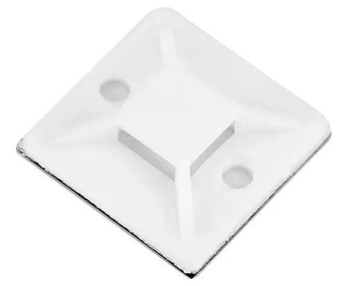 Base Autoadhesiva 20x20 Mm Para Amarra Cable (100 Unidades)
