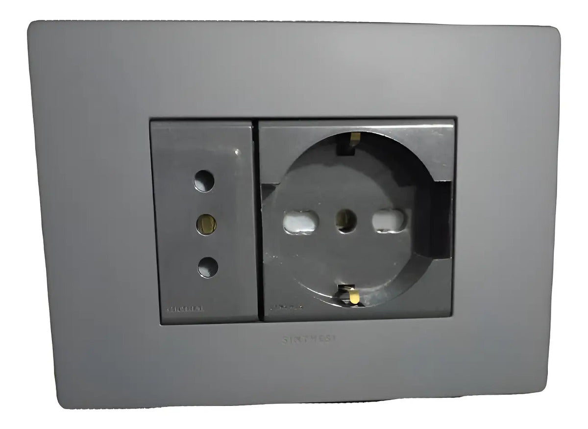 Tomacorriente Schuko Universal 16a + Toma 10a Sinthesi
