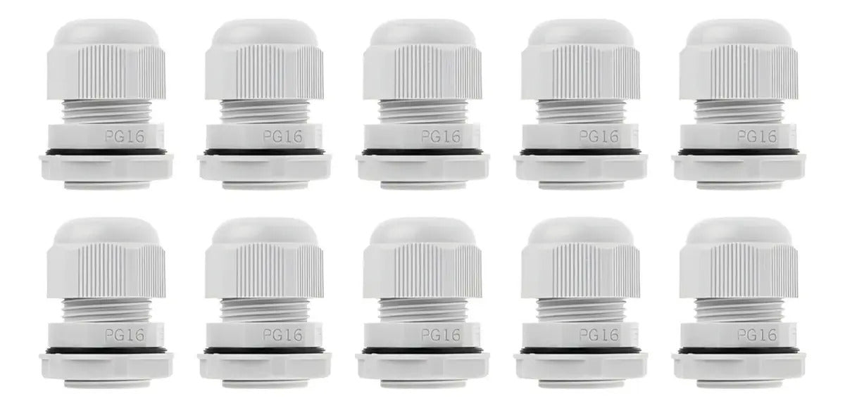 Prensa Estopa Cnc Pg-16 Pack 10 Unidades 10-14mm Ip67 Plástico Blanco