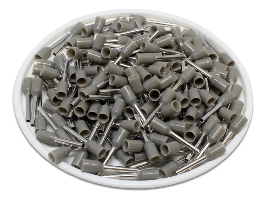 Terminal Ferrul 2.5mm O 14 Awg Gris 100 Unidades