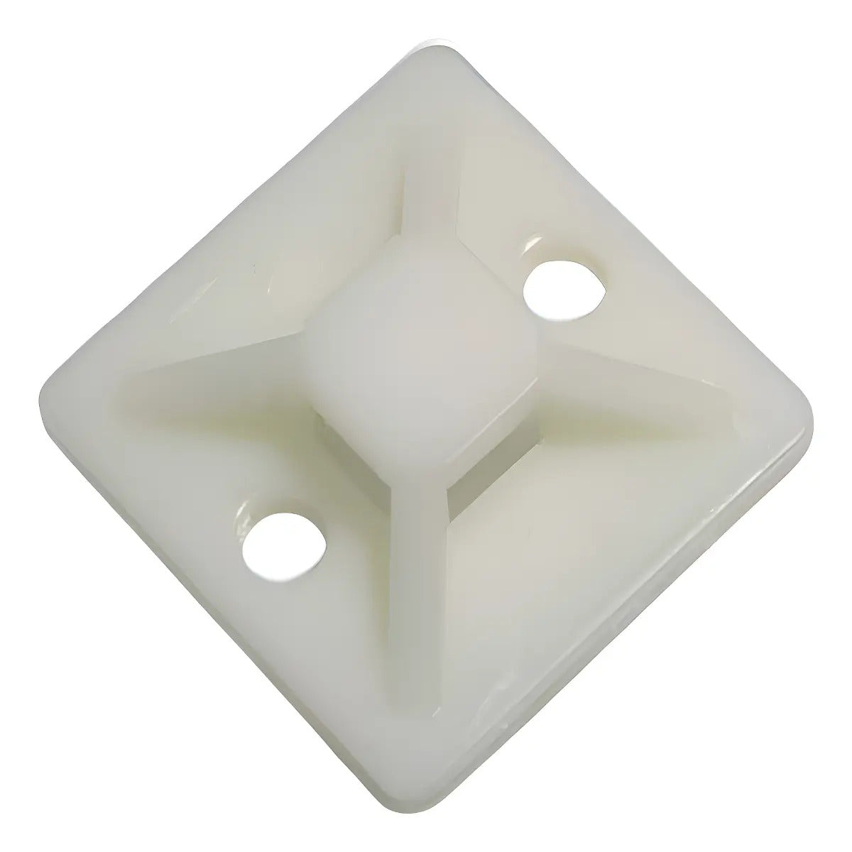 Base Autoadhesiva Plástica Cnc 30x30mm Para Amarras 100 Unidades Blanco
