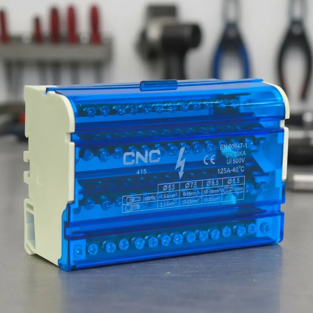 Repartidor Tetrapolar 125a 15 Conexiones 4x15 Barras Aislada