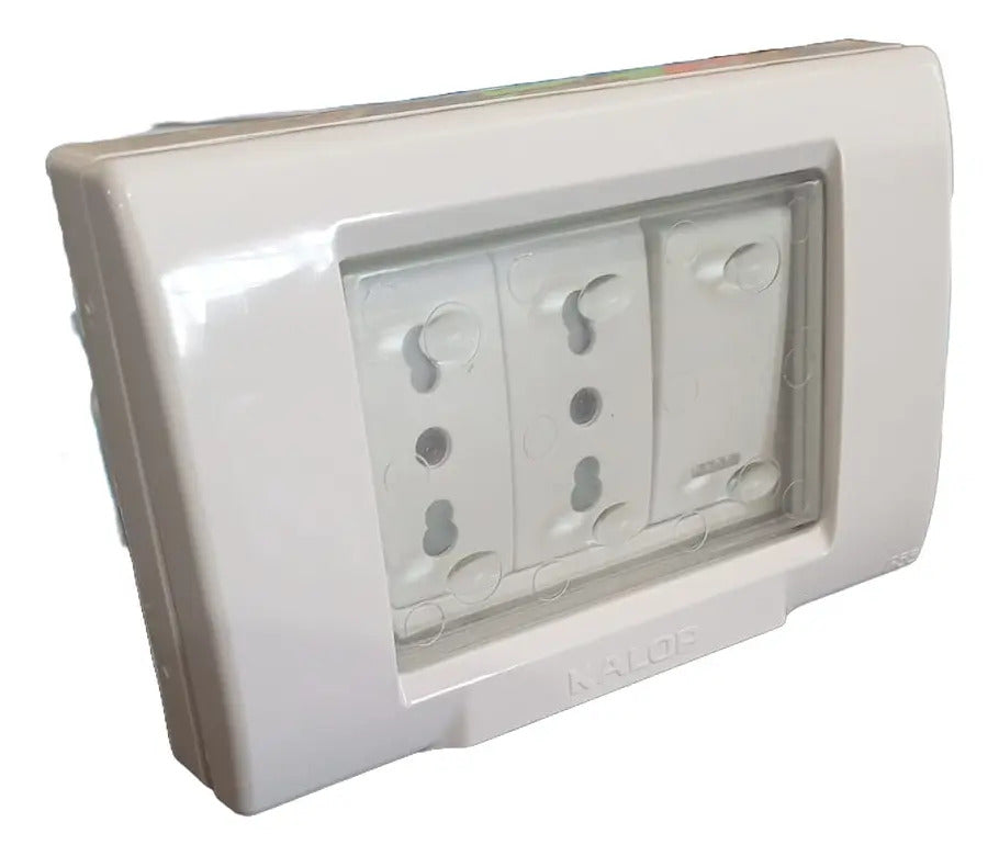 Tomacorriente Doble 16a + Int 9/12 Exterior Ip55 Hidrobox