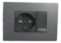 Tomacorriente Schuko Armado 10/16a + Falso Polo Sinthesi Color Noir