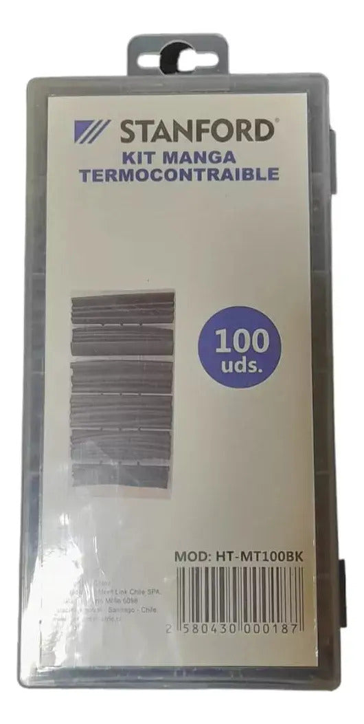Kit Manga Termocontraible 100 Piezas Negra