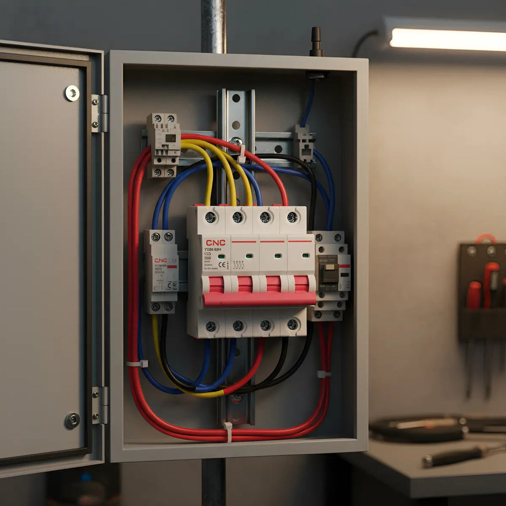 Interruptor Automático Tetrapolar 4x25a 10k Cnc Riel Din Sec