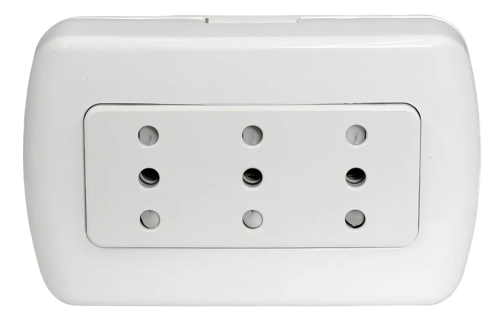 Enchufe Triple Sobrepuesto Kalop Blanco Con 3 Tomas Para Interiores