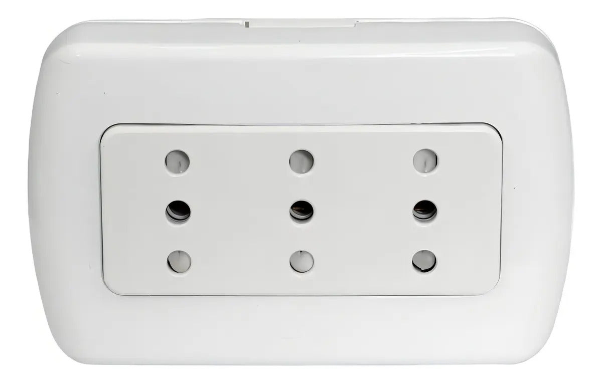 Enchufe Triple Sobrepuesto Kalop Blanco Con 3 Tomas Para Interiores