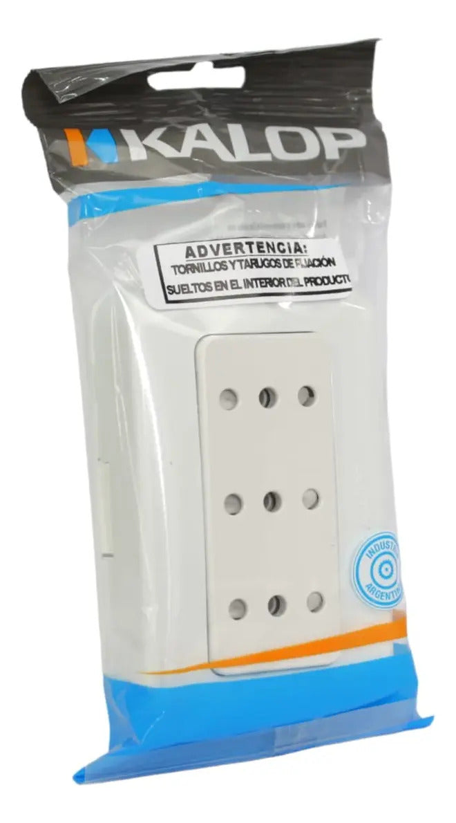 Enchufe Triple Sobrepuesto Kalop Blanco Con 3 Tomas Para Interiores