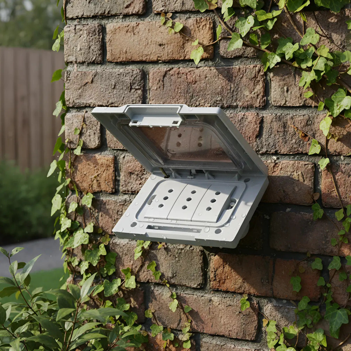 Tomacorriente Embutido Triple 10a Exterior Ip55 Hidrobox.