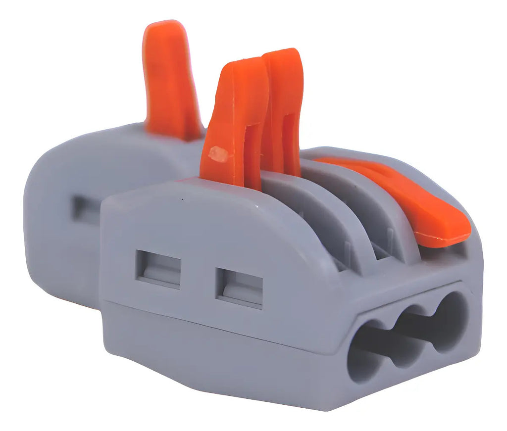Conector Rapido Tipo Wago 1 A 3 Cable 0.8-4mm2 32a Pack 10un