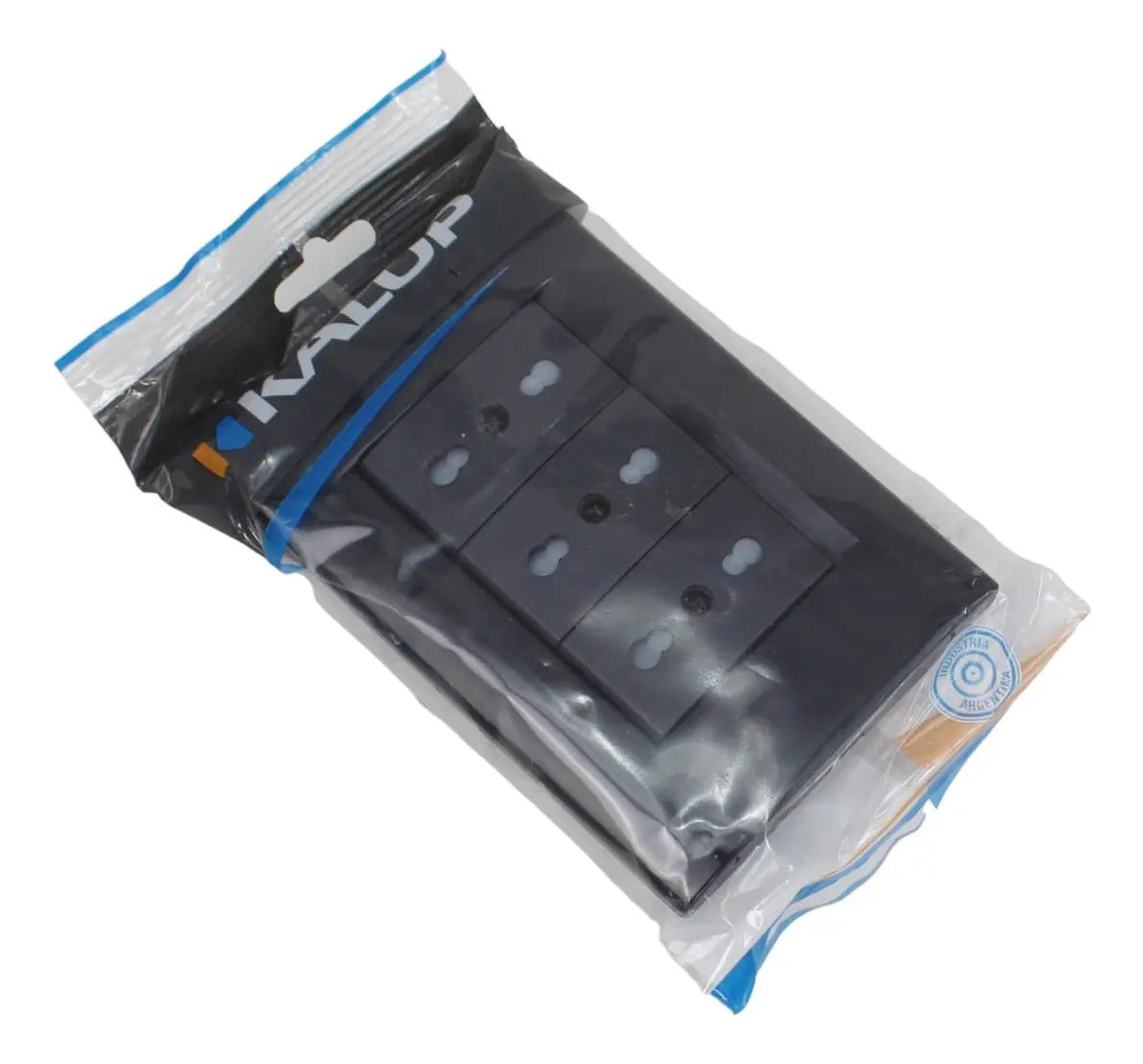 Enchufe Triple Embutido 10/16a Negro 16a Sec