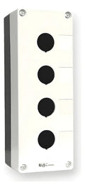Caja Pvc Botonera Cuatro Huecos 22mm Para Control Perforada