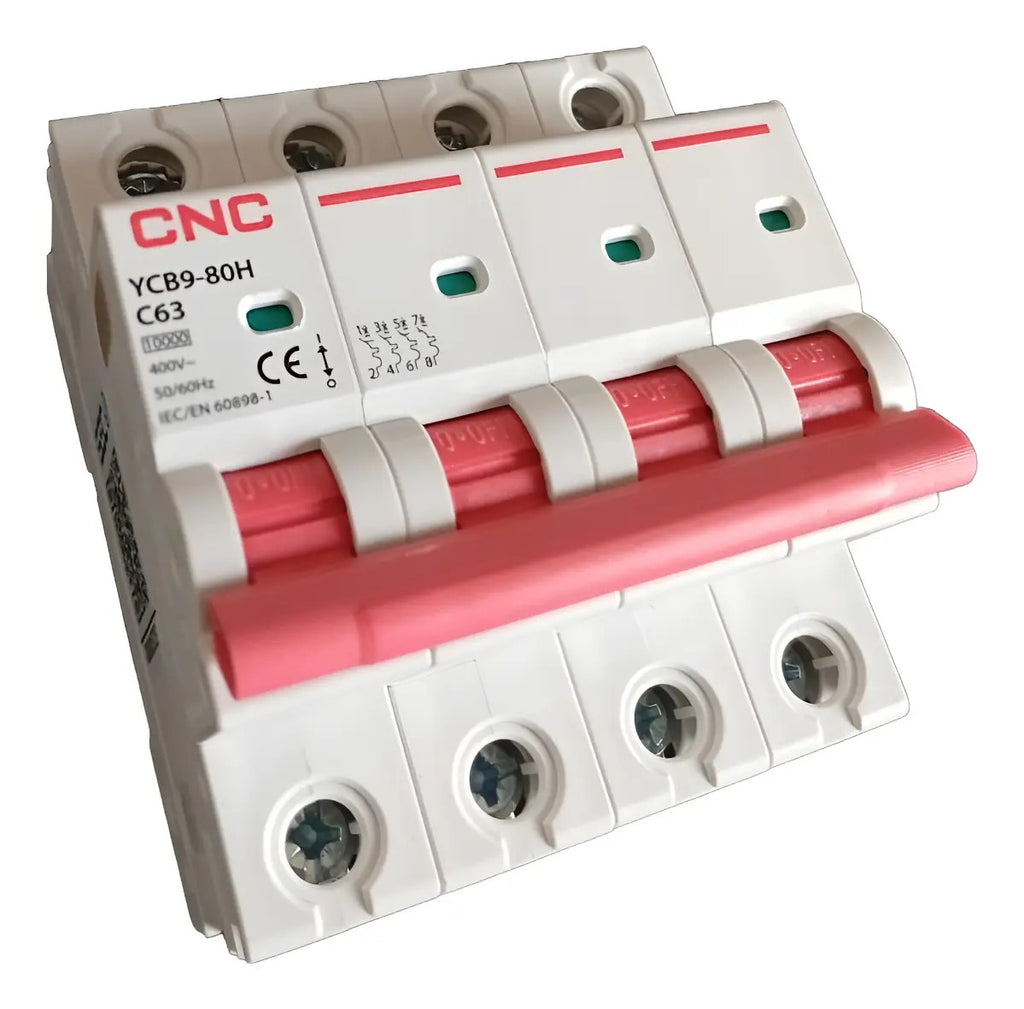 Interruptor Automatico Tetrapolar 4x63a 10k Cnc Riel Din Sec