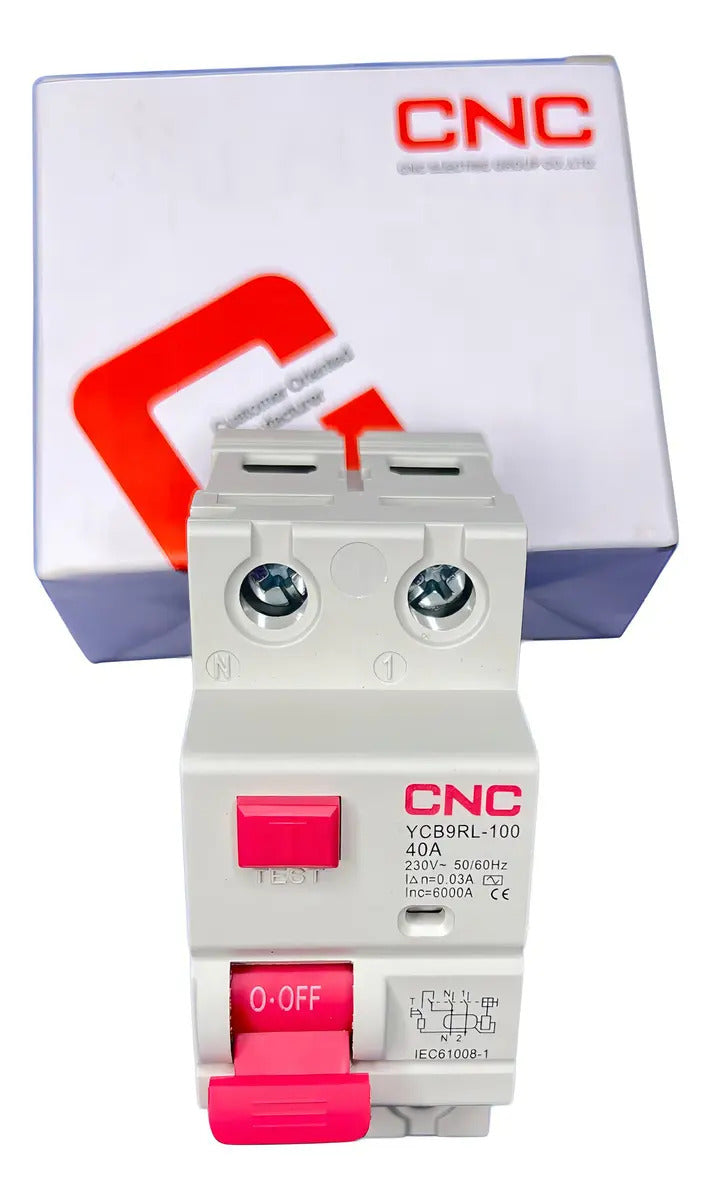 Interruptor Diferencial Cnc 2p 40a 30ma 600v Línea Ycb9rl Rccb