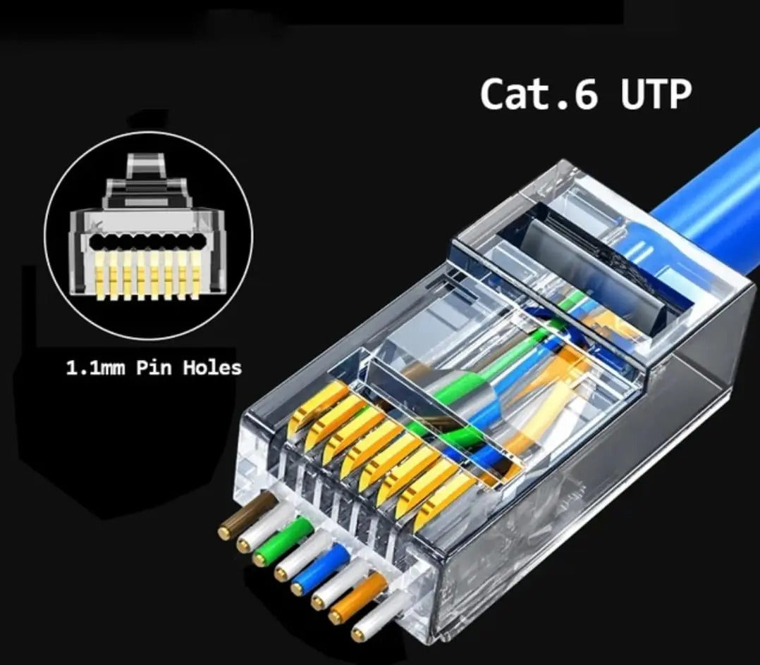 Pack Conectores De Red Rj45 Cat6 12 Unidades