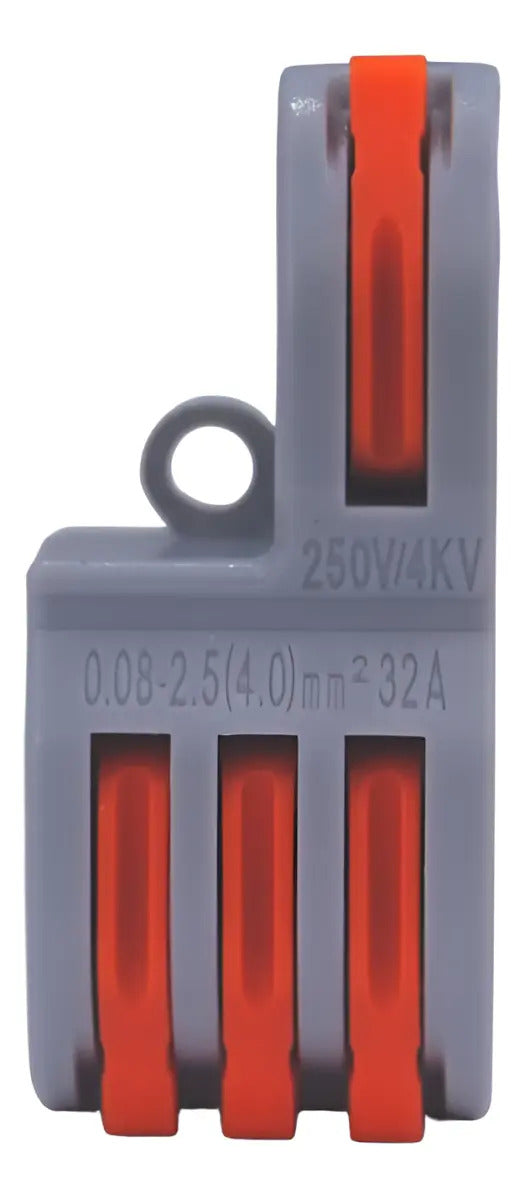 Conector Rapido Tipo Wago 1 A 3 Cable 0.8-4mm2 32a Pack 10un
