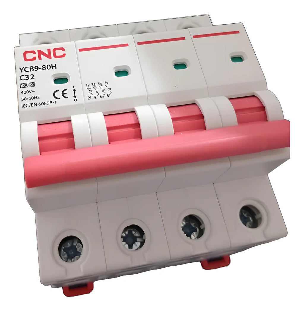Interruptor Automático Tetrapolar 4x32a 10k Cnc Riel Din Sec