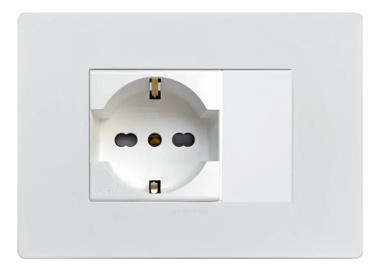 Tomacorriente Schuko Armado 10/16a + Falso Polo Sinthesi