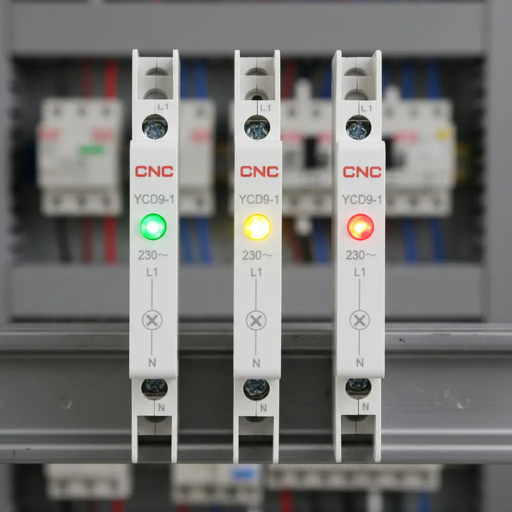 Luz Piloto Led A Riel Din Slim 230v  Cnc. 1/2 Espacio Din