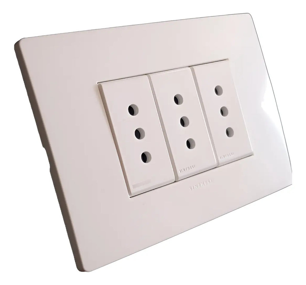 Tomacorriente Triple 10a Embutido Noir Sinthesi